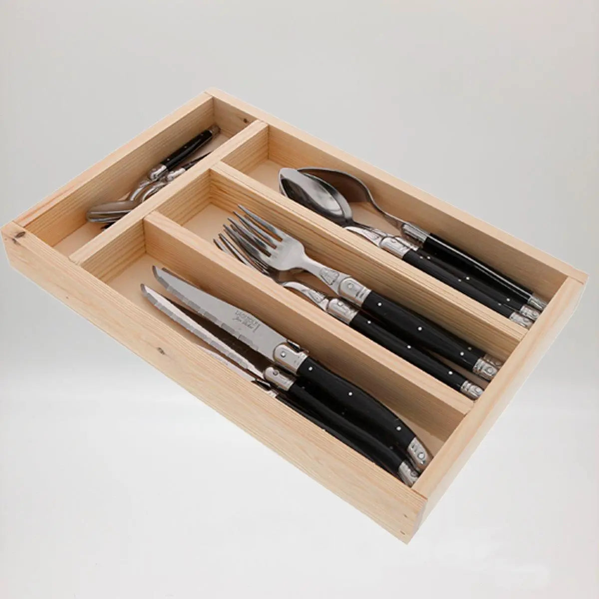 Jean Dubost 24pc Flatware Set in Black Tray