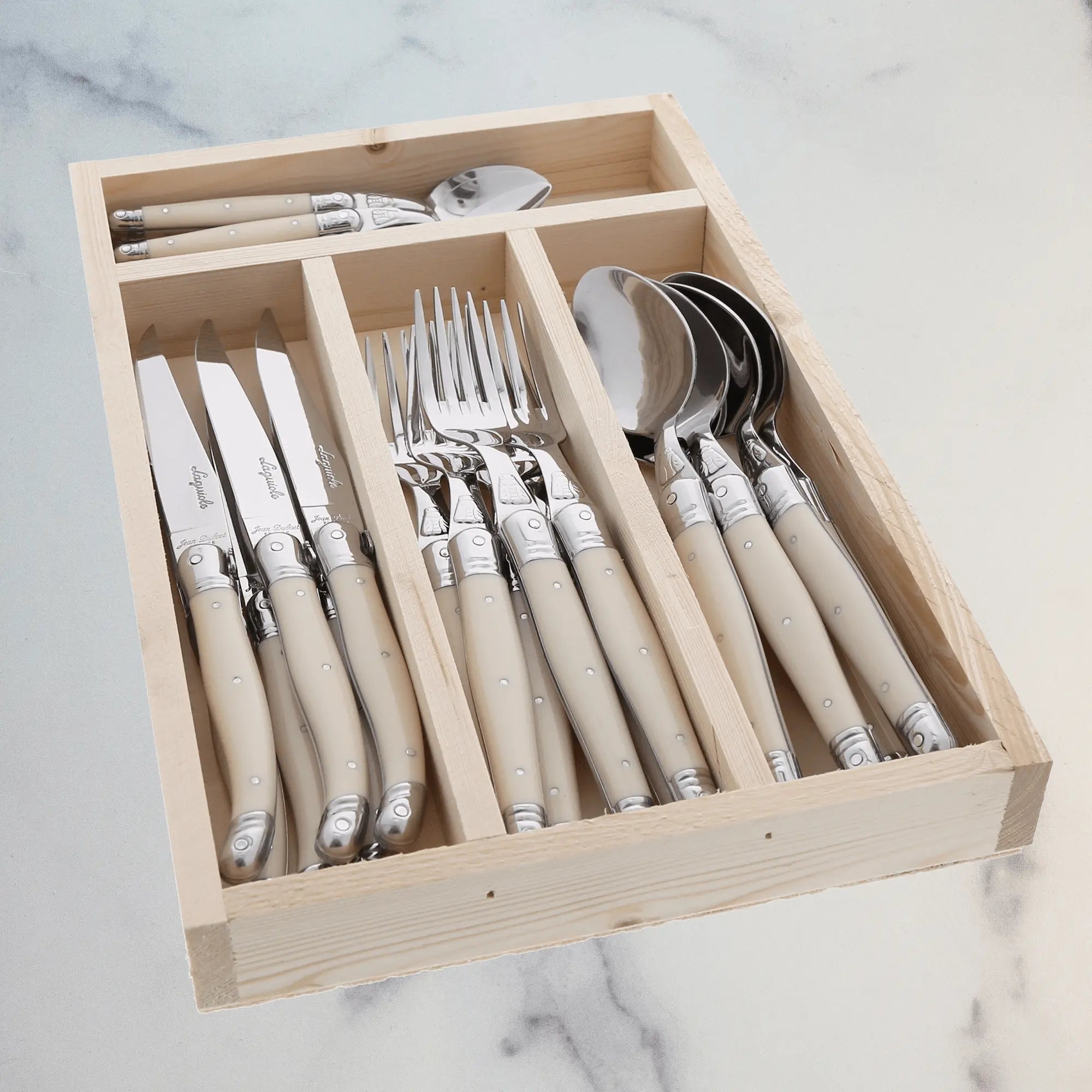 https://delysboutique.com/cdn/shop/files/24-Pc-Laguiole-Everyday-Flatware-Ivory-in-Tray-Jean-Dubost-1691087853708.png?v=1691087855
