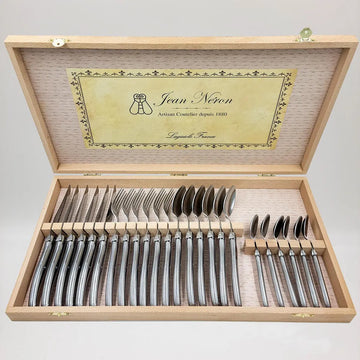 24 Pc Flatware Stainless Steel in Wooden Box - Delys Boutique