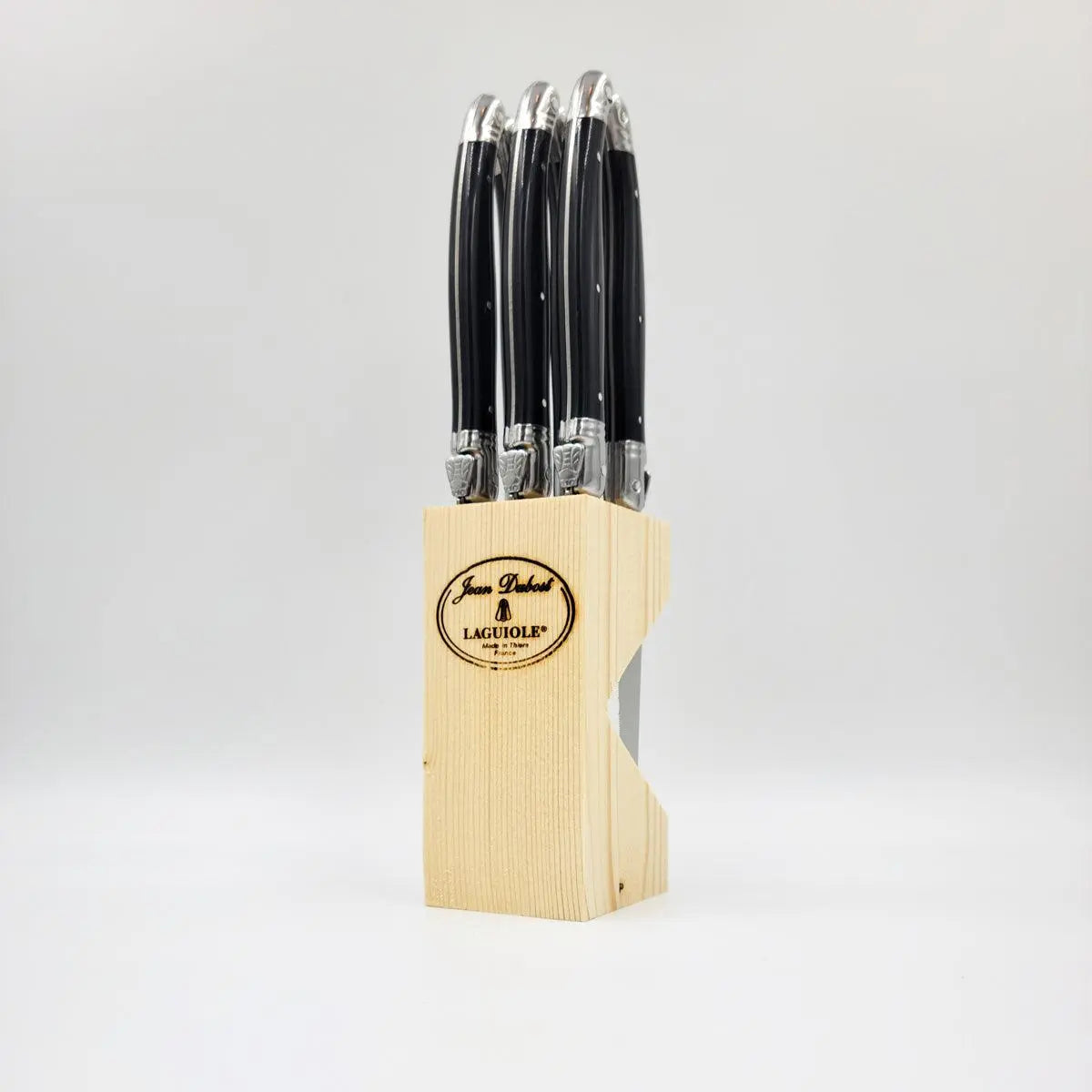 6 Steak Knives Black in a Block - Delys Boutique
